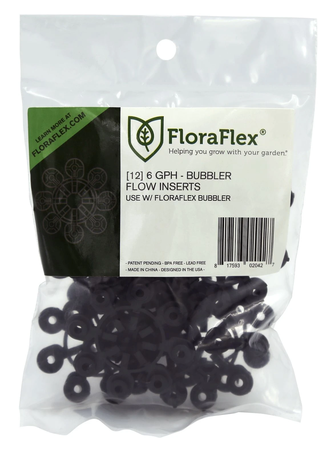 FloraFlex Bubbler Flow Insert - 6 GPH BLACK (pack Of 12) 3 FloraFlex Bubbler Flow Insert - 6 GPH BLACK (pack Of 12)