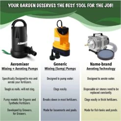 Aeromixer Mini 1/6 HP Submersible Mixing + Aerating Pump - For Organic Fertilizer Only -Gardening Care Shop aeromixer mini 5