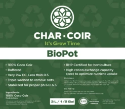 Char Coir BioPot - 3 Liter / 2 Gallon