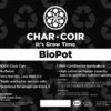 Char Coir BioPot - 8 Liter / 4 Gallon -Gardening Care Shop biopot 8l