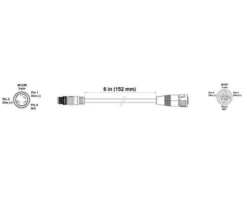 Fluence Dimming Adapter - M16 Push-Lock To M12 Threaded