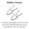 Fluence Mount For RAZRx Fixtures - V Hooks -Gardening Care Shop razrx v hooks mouseover 1
